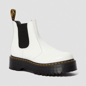 Doc Martens 2976 Smooth Leather Platform Chelsea Boots White 5